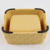 Миска бамбуковая для кошек и собак, 15x15x5.5 см, 430 мл, желтый