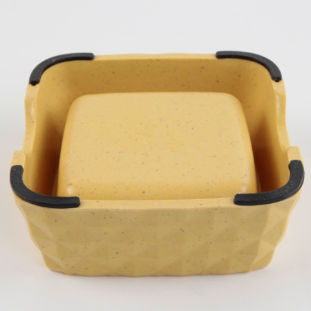 Миска бамбуковая для кошек и собак, 15x15x5.5 см, 430 мл, желтый