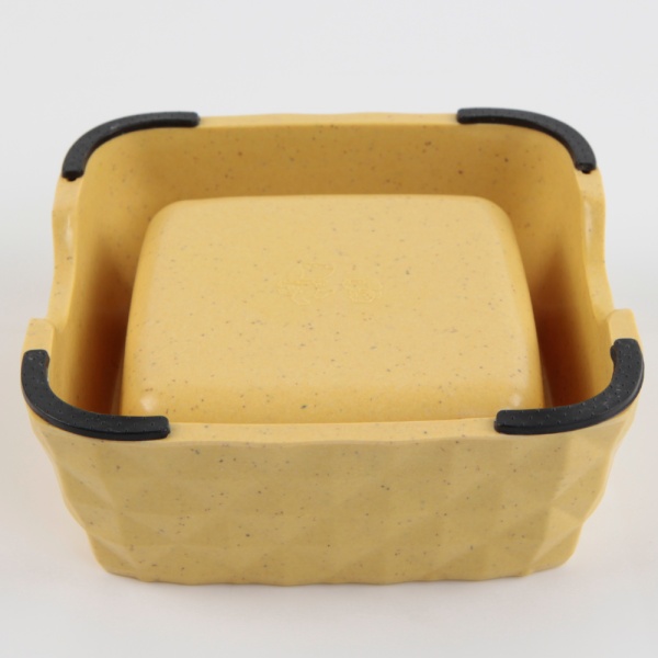 Миска бамбуковая для кошек и собак, 15x15x5.5 см, 430 мл, желтый