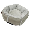 Лежак подушка Pet Choice для собак и кошек, круглый 66х66х15 см, меховой, серый