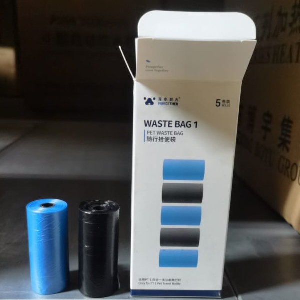 Пакеты гигиенические Pawgether для выгула собак для дорожной поилки PT1, 5 рулонов