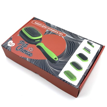 Набор расчесок для груминга животных 5 в 1 щетка массажная, расческа, дешеддер, стриппинг, щетина